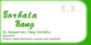 borbala mang business card